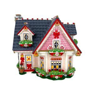 Department 56 Hearts and Blooms Snow Village Cottage 2002 Ceramic House